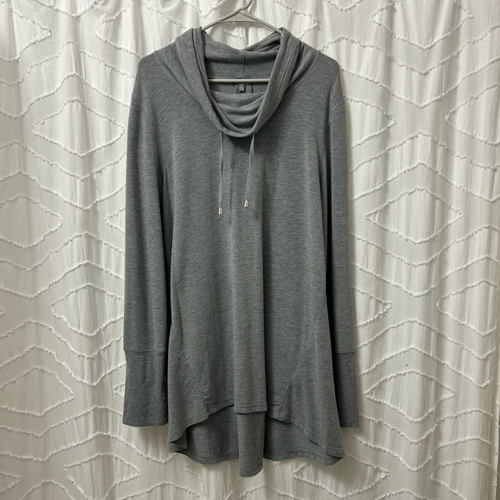 Neiman Marcus Cowl Neck Button Back Tunic Sweater - Picture 1 of 6